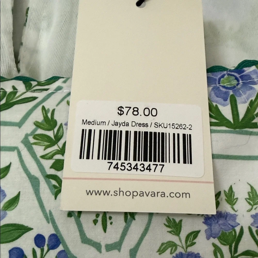 entro White Midi Dress with Blue and Green Floral Print - Picture 3 of 11